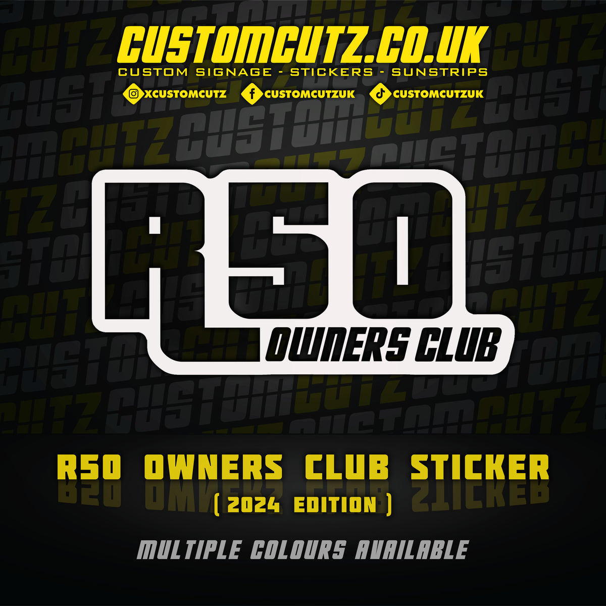Co Owner Sticker R50 Owners Club Sticker | 2024 Edition | Custom Cutz UK